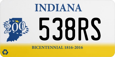 IN license plate 538RS