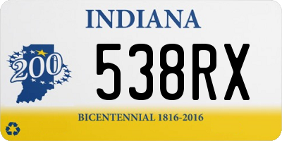 IN license plate 538RX