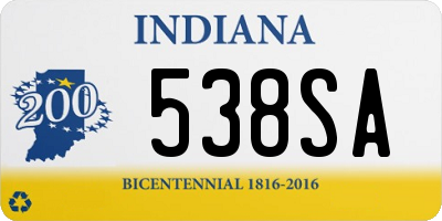 IN license plate 538SA