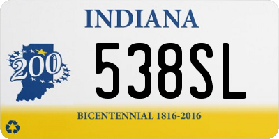 IN license plate 538SL