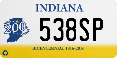 IN license plate 538SP