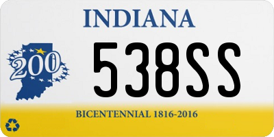 IN license plate 538SS