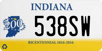 IN license plate 538SW