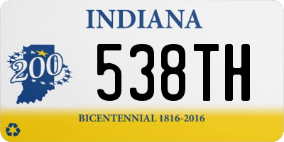 IN license plate 538TH