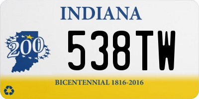 IN license plate 538TW