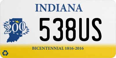 IN license plate 538US