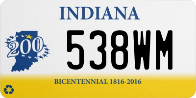 IN license plate 538WM