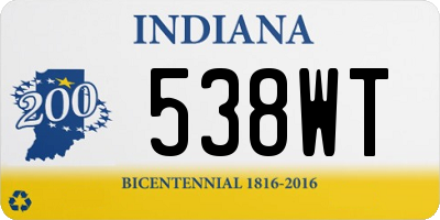 IN license plate 538WT