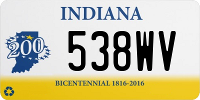 IN license plate 538WV