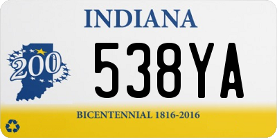 IN license plate 538YA