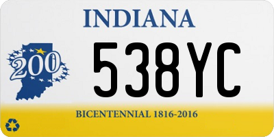 IN license plate 538YC