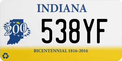 IN license plate 538YF