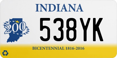 IN license plate 538YK