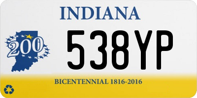 IN license plate 538YP