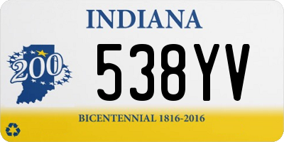 IN license plate 538YV