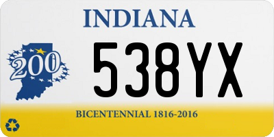 IN license plate 538YX