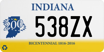 IN license plate 538ZX