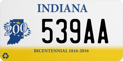 IN license plate 539AA