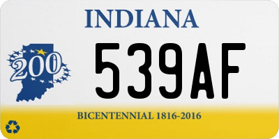 IN license plate 539AF