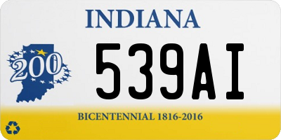 IN license plate 539AI