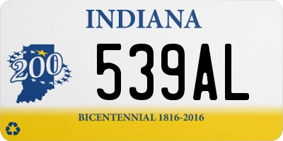 IN license plate 539AL