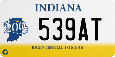 IN license plate 539AT