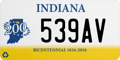 IN license plate 539AV