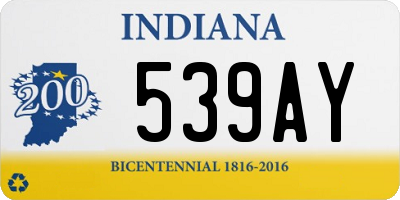 IN license plate 539AY