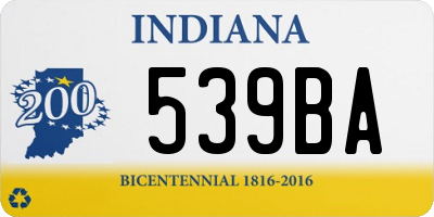 IN license plate 539BA