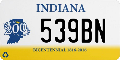 IN license plate 539BN