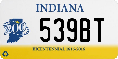 IN license plate 539BT