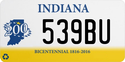 IN license plate 539BU