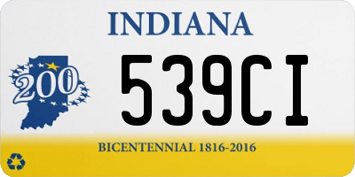 IN license plate 539CI