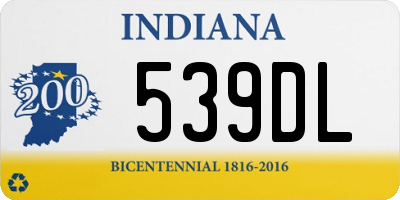 IN license plate 539DL