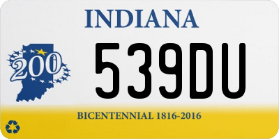 IN license plate 539DU