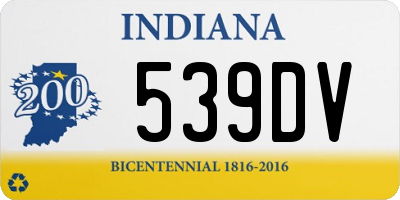 IN license plate 539DV