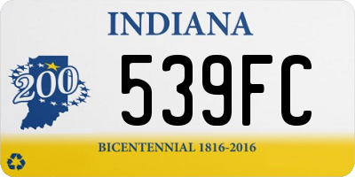 IN license plate 539FC