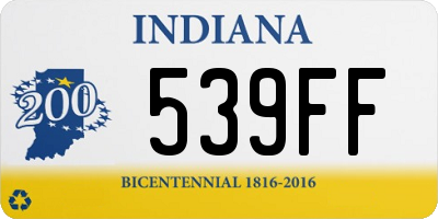 IN license plate 539FF