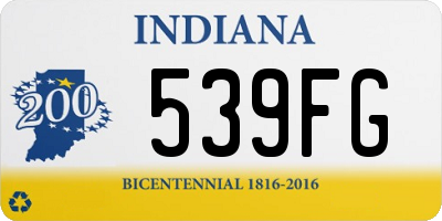 IN license plate 539FG