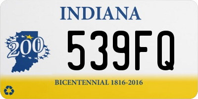 IN license plate 539FQ