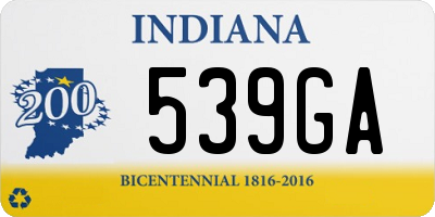 IN license plate 539GA