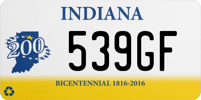 IN license plate 539GF