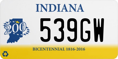 IN license plate 539GW