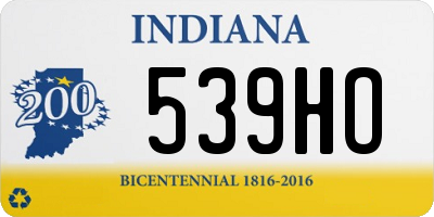 IN license plate 539HO