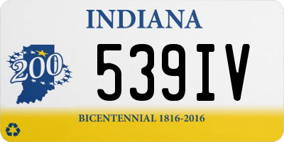 IN license plate 539IV