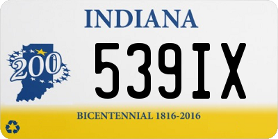 IN license plate 539IX