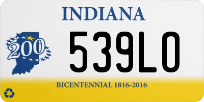 IN license plate 539LO