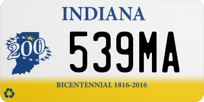 IN license plate 539MA