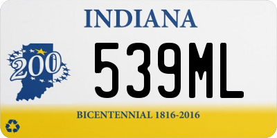 IN license plate 539ML