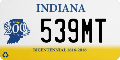 IN license plate 539MT